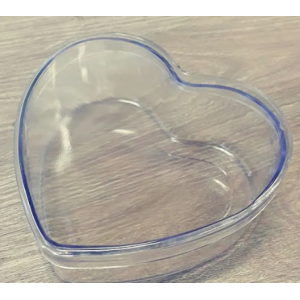 CORACAO DE ACRILICO TRANSPARENTE GRANDE (BIG) C/100 UNIDADES (10X10 CM)