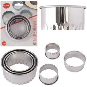 CORTADOR MOLDE AÇO INOX RED CULIN C/3 PEÇAS 8,2CMX8,2CMX3,5CM 3PÇS
