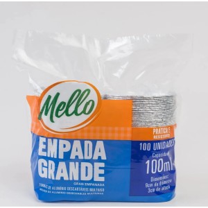 FORMA DE ALUMÍNIO EMPADA GRANDE 100 ML COM 100 UNIDADES